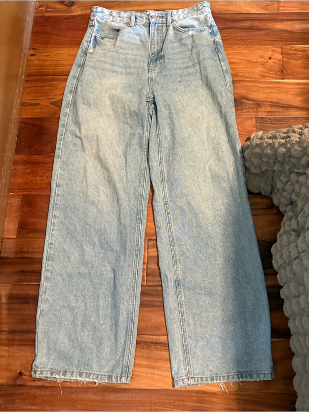 JBD High-Rise Wide Leg Flare Jeans in Light Wash Denim